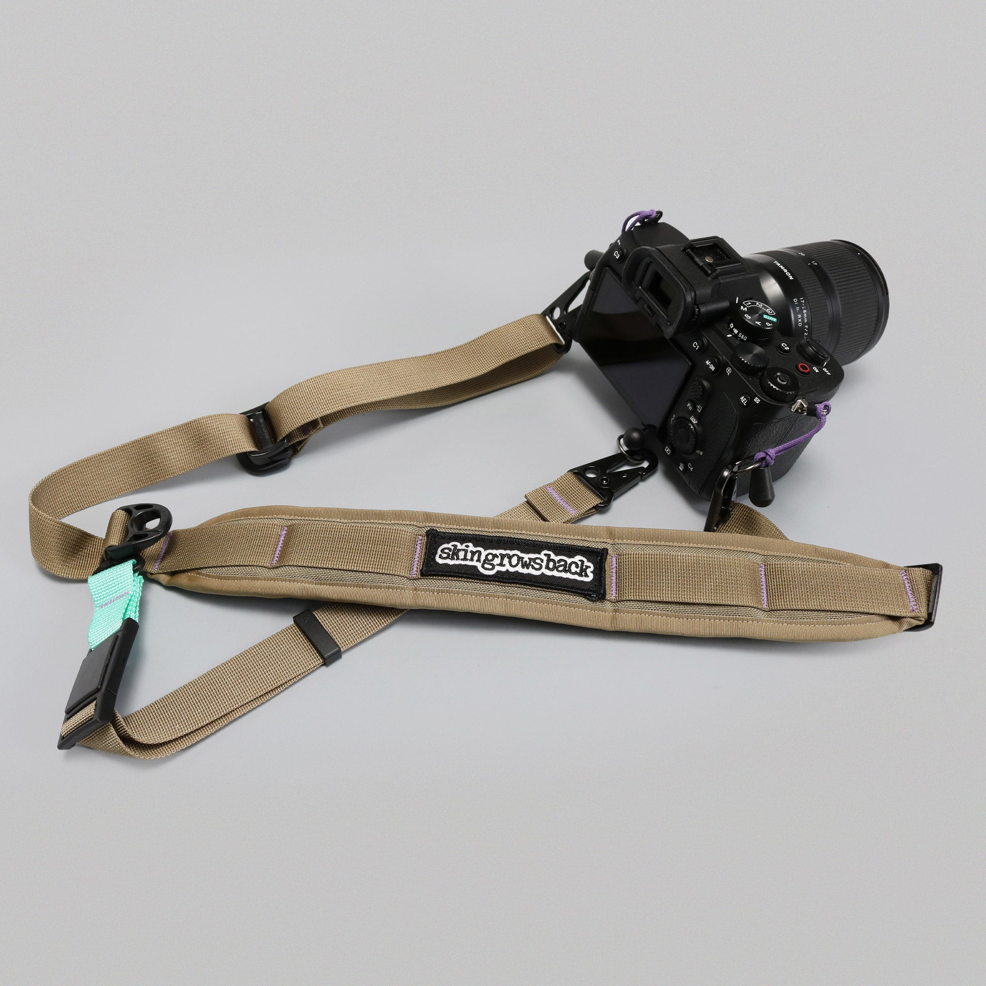 skingrowsback 3point camera strap amy