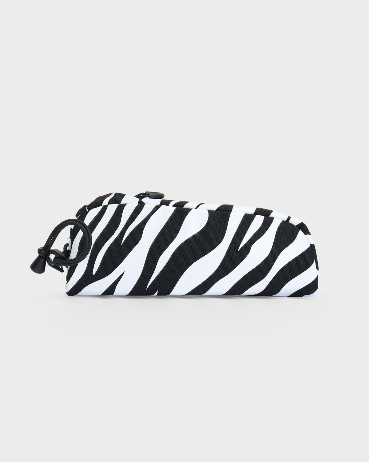 skingrowsback Hot Dog bolt on top tube bag black and white zebra print with a white background