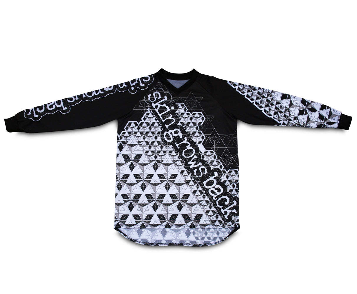 skingrowsback star tetrahedron jersey adult black white