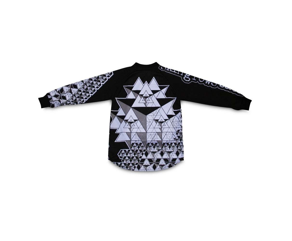 skingrowsback star tetrahedron jersey black and white youth