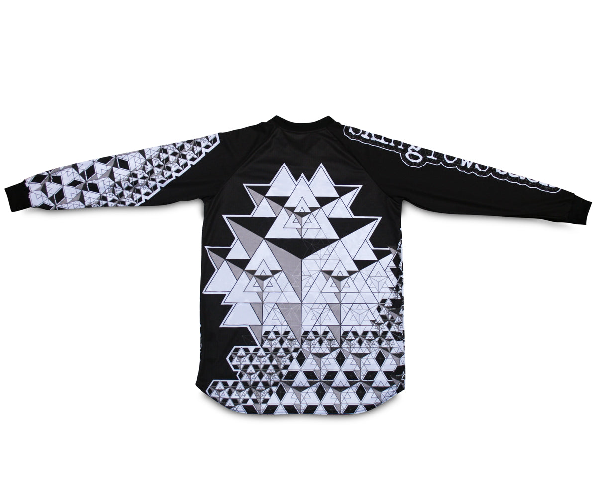 skingrowsback star tetrahedron jersey adult black white