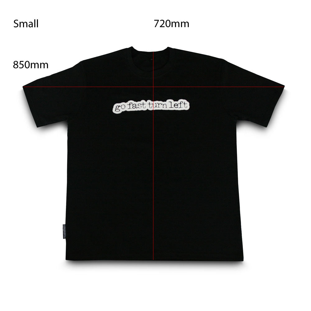 skingrowsback go fast turn left t-shirt black small