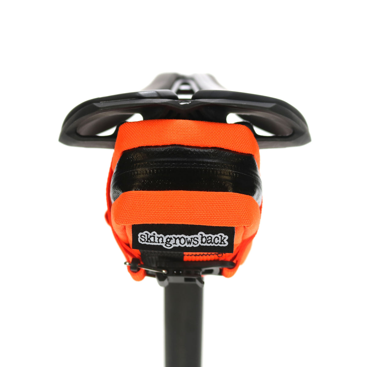 skingrowsback plan b cycling saddle bag neon orange strap