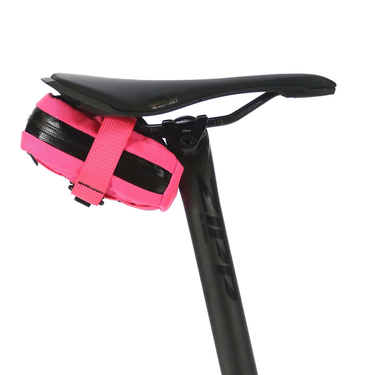skingrowsback plan b cycling saddle bag neon pink strap