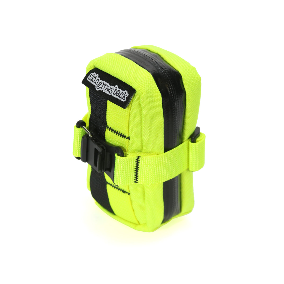 skingrowsback plan b cycling saddle bag neon yellow