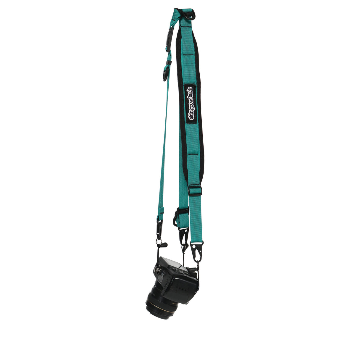 skingrowsback 3point cycling camera strap teal made in australia