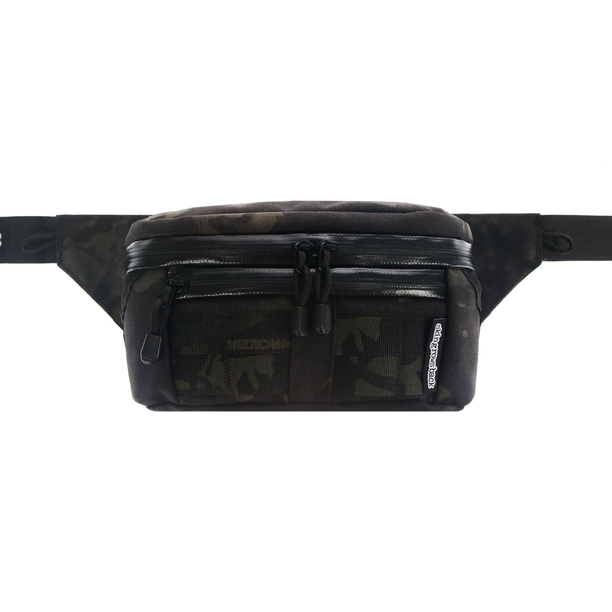 skingrowsback b double bum bag MultiCam Black black camo front
