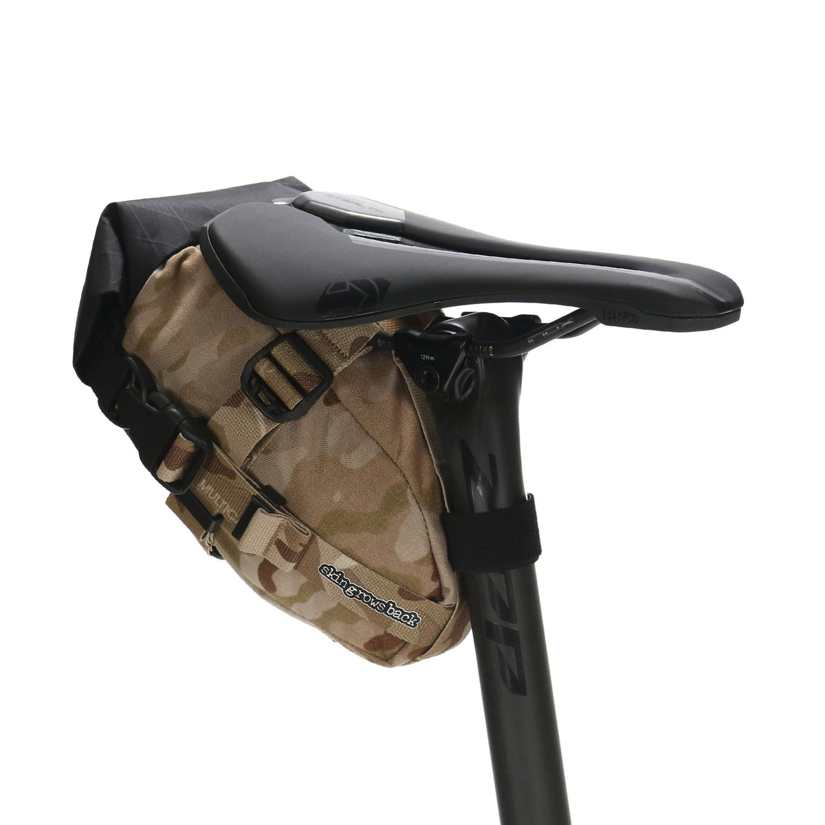 skingrowsback flash pak saddle bag multicam arid