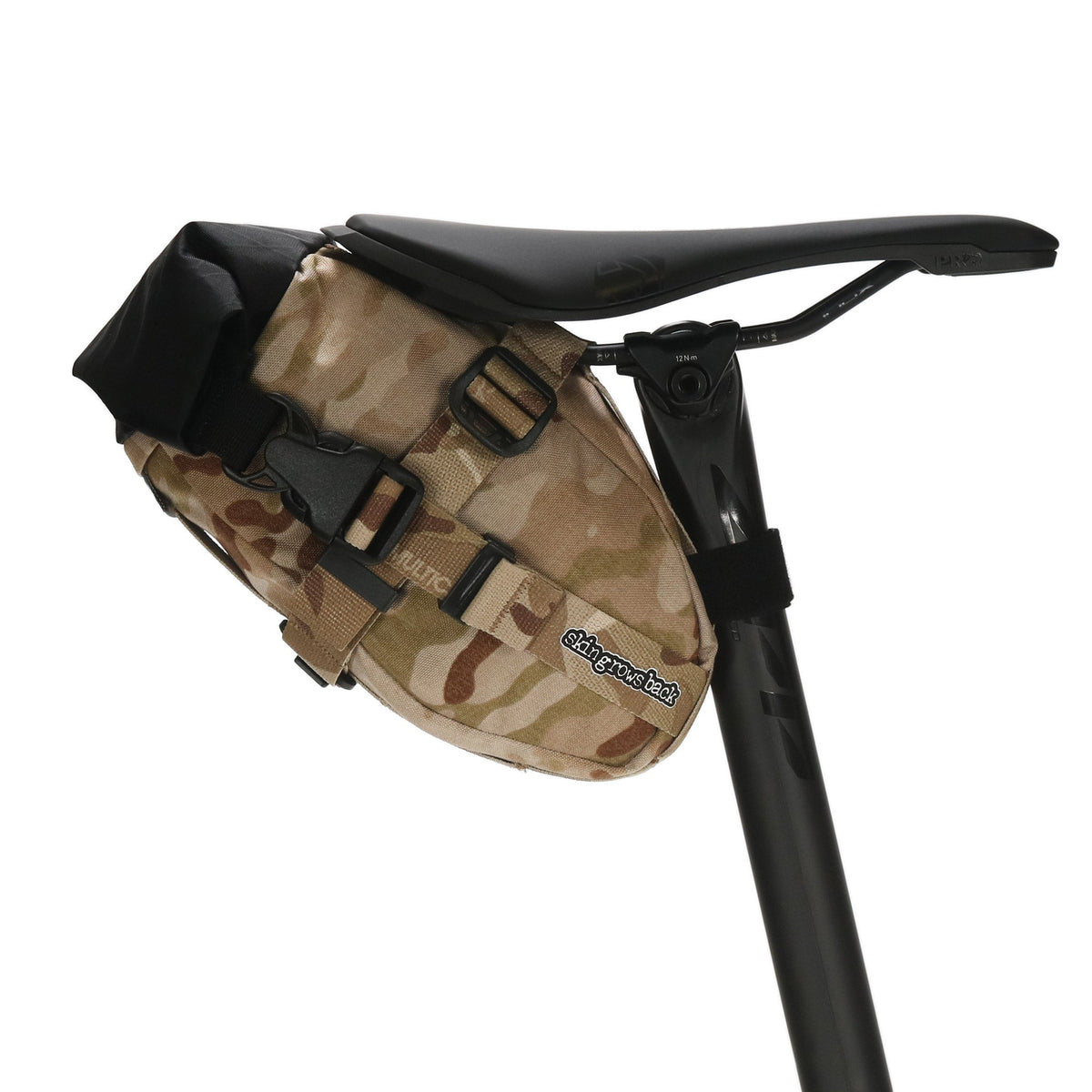 skingrowsback flash pak saddle bag multicam arid