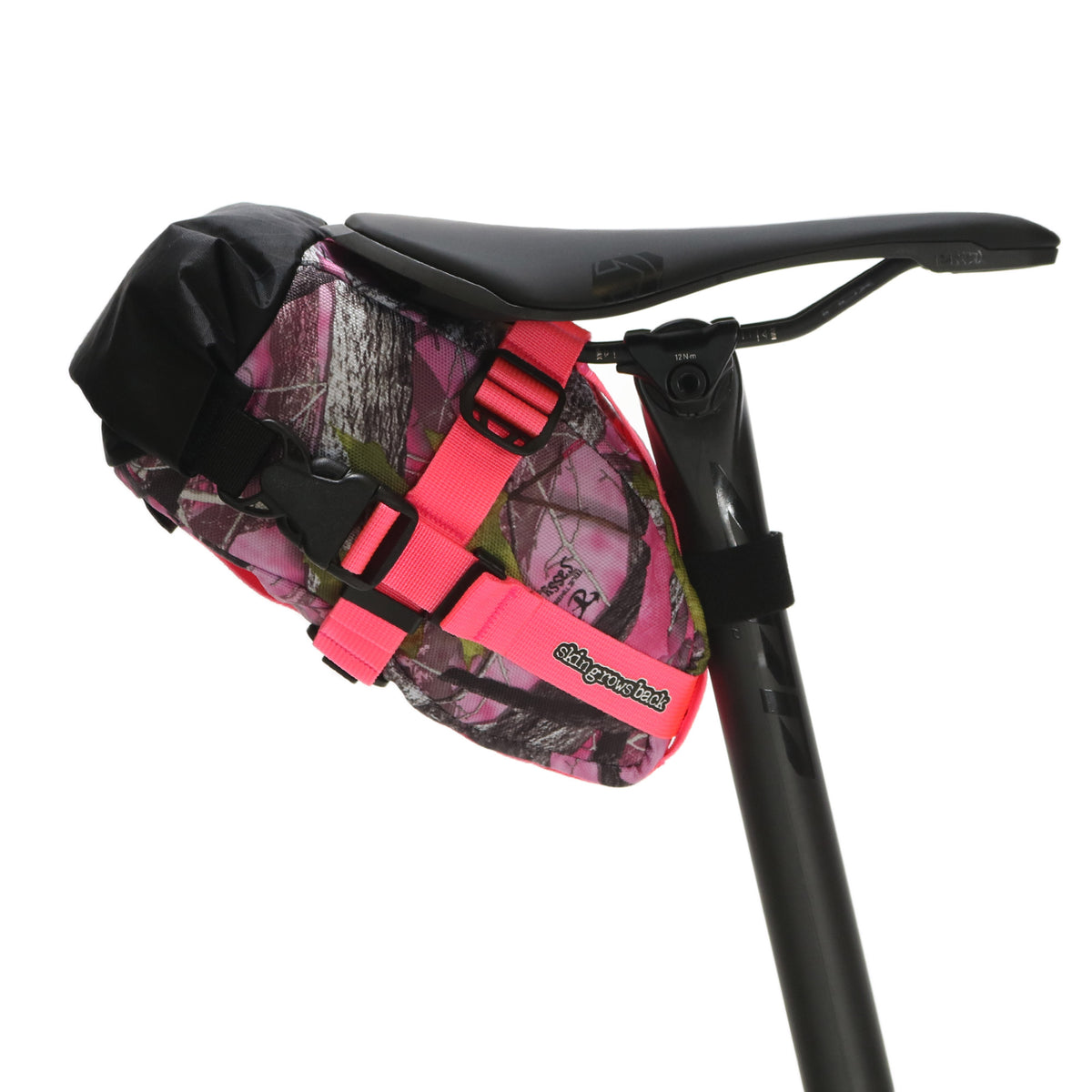 skingrowsback flash pak bike packing saddle bag Sassy B Pink