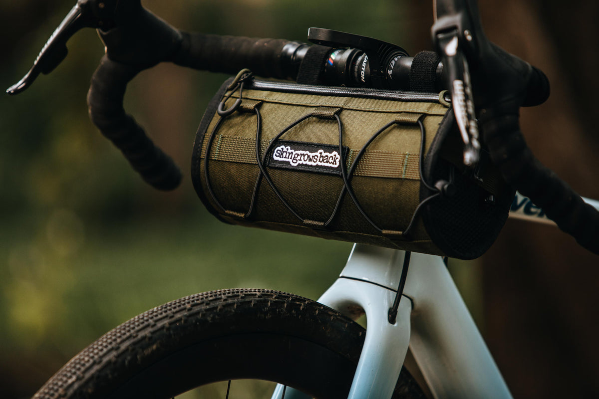 skingrowsback lunch box handlebar bag cycling olive