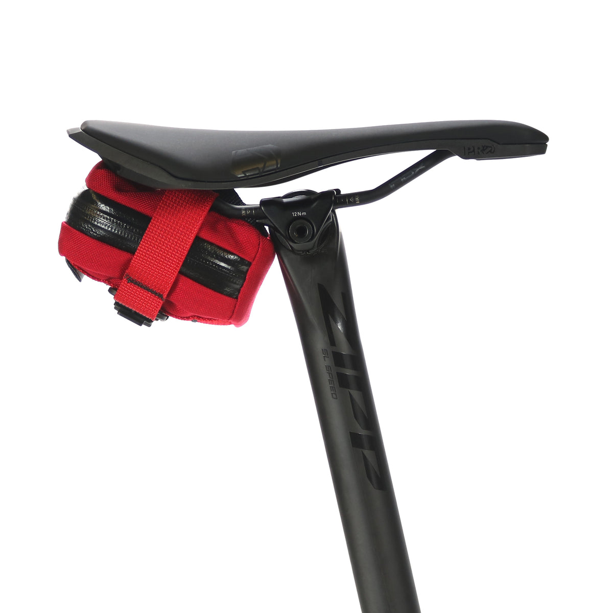skingrowsback Plan B Micron cycling saddle bag Imperial Red strap