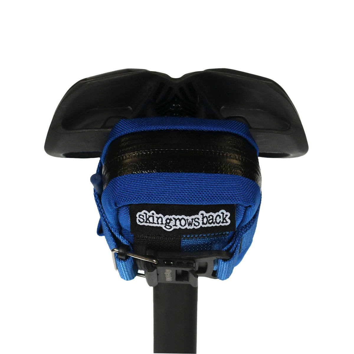 skingrowsback Plan B Micron cycling saddle bag Royal Blue strap