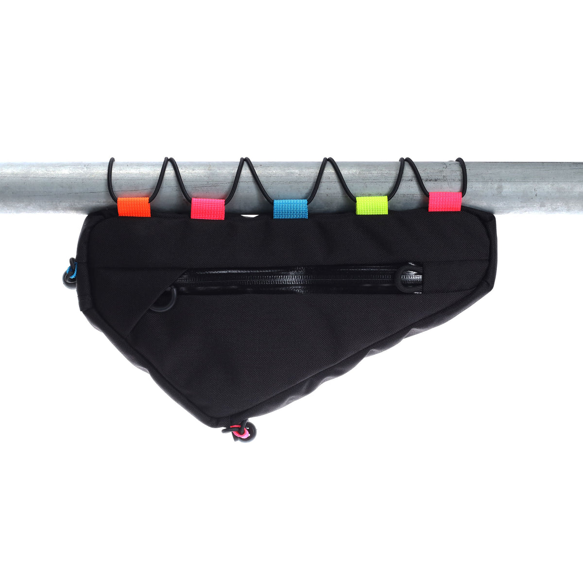 skingrowsback wedge cycling frame bag lace up neon